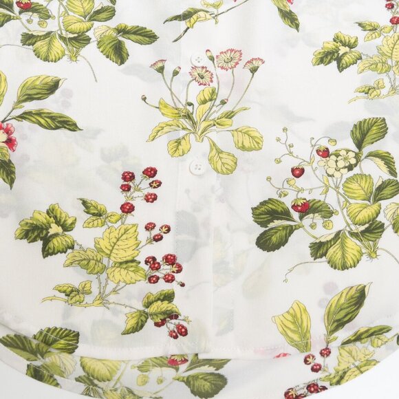 Equipment 100% Silk Blouse White Floral Botanical Print Long Sleeve Small - Picture 8 of 13